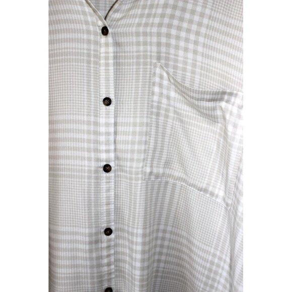 nwot HOLLISTER Relaxed-Fit Soft Flannel Button-Up Shirt in Cream Plaid - Sz. XXL - Picture 5 of 9
